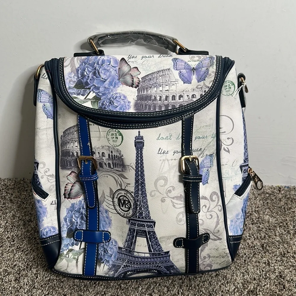 Michael Michelle bag pack navy blue gray